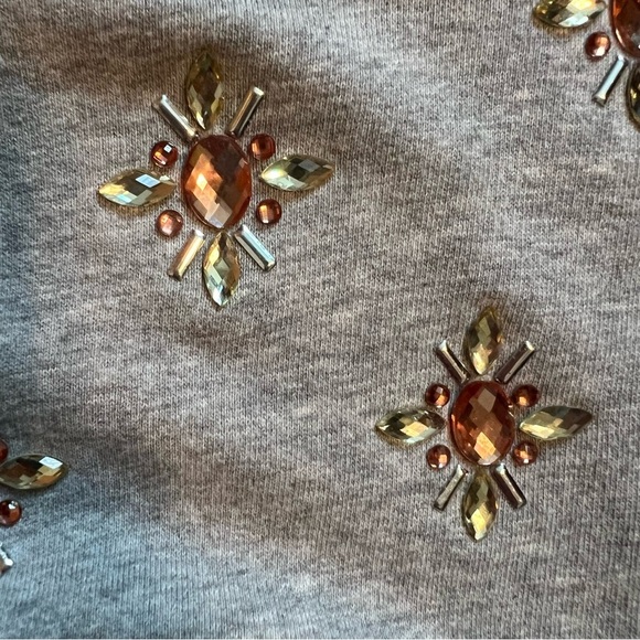 Kate Spade size XS rhinestone embellished gray sweatshirt - Picture 6 of 13